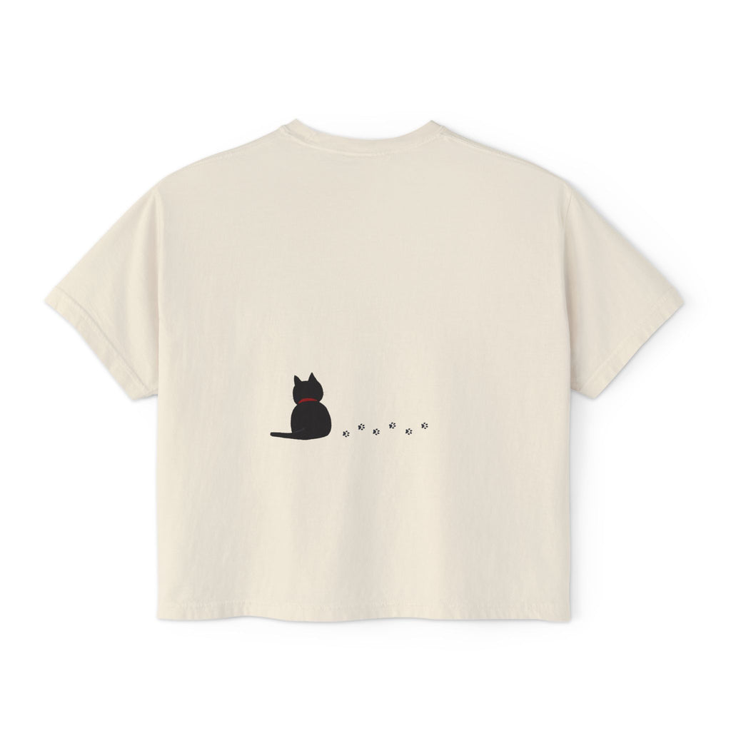 Cat Therapy Boxy Tee — "My therapist has whiskers" Cute Cat Lover Shirt