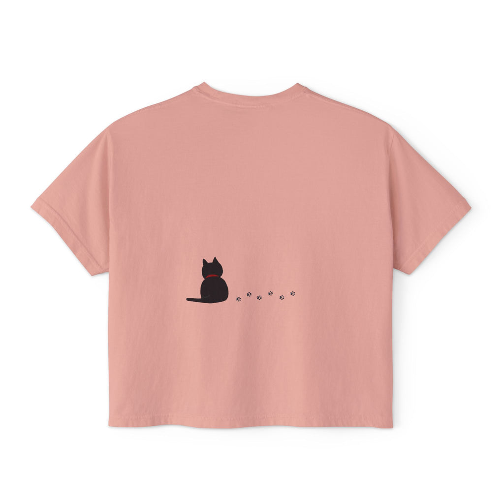 Cat Therapy Boxy Tee — "My therapist has whiskers" Cute Cat Lover Shirt