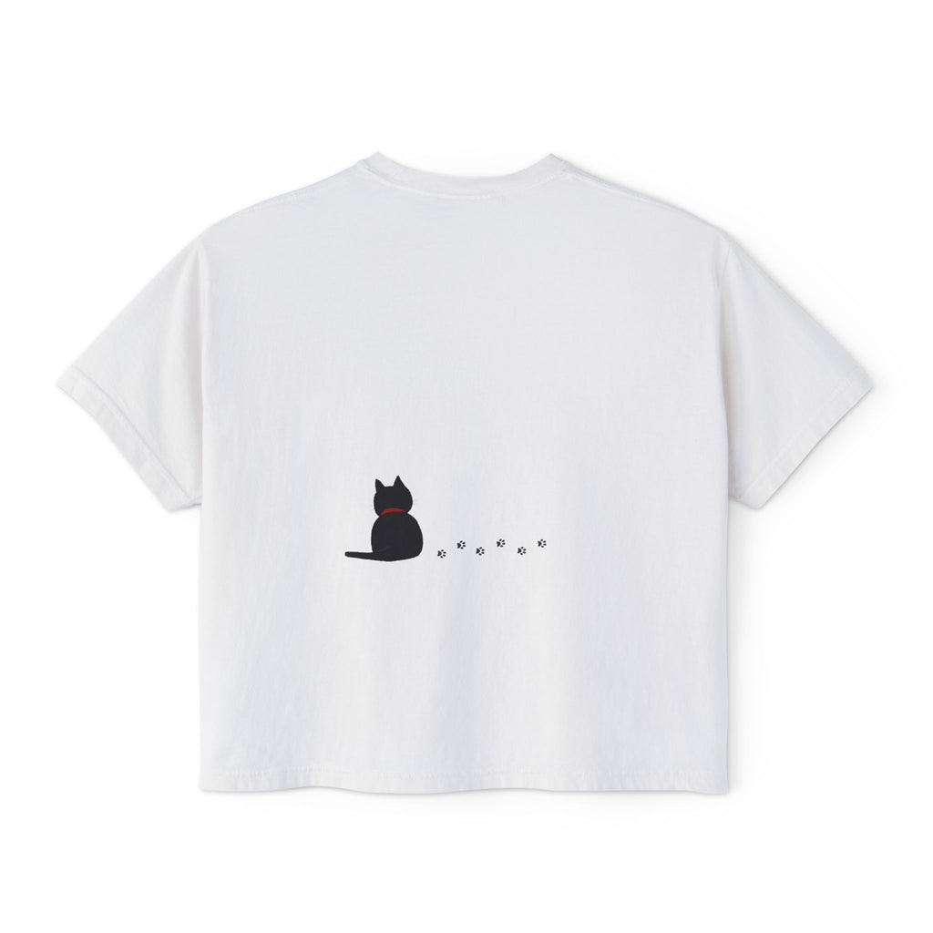 Cat Therapy Boxy Tee — "My therapist has whiskers" Cute Cat Lover Shirt